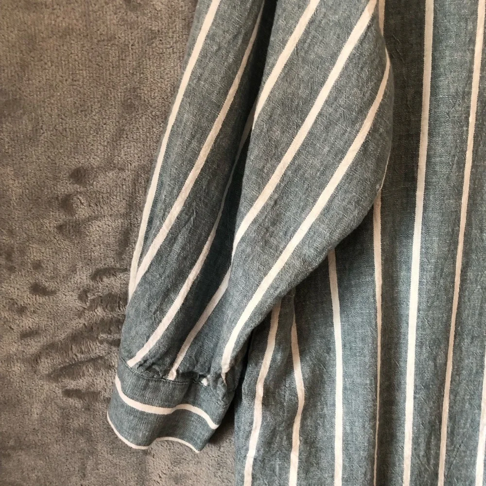 A New Day Green Striped Button-Up Dress Size XXL Plus